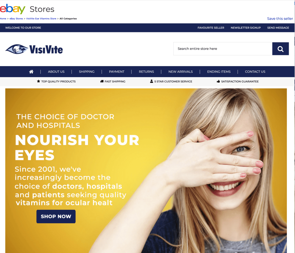 The VisiVite ebay store offers inexpensive shipping to the U.K. and provides the security of PayPal payments.